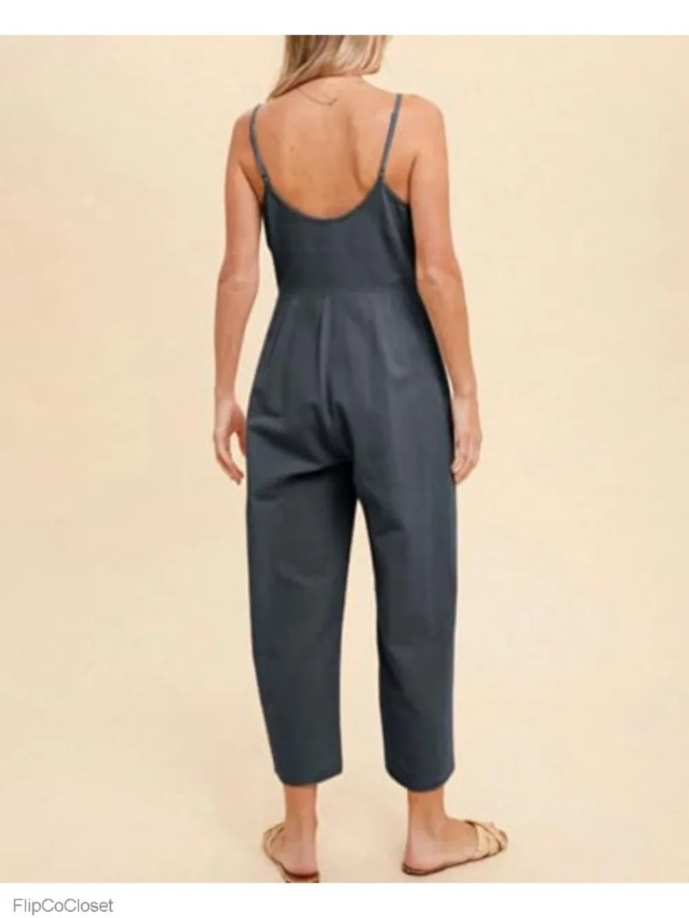 Womens Linen Cotton Overalls Adjustable Straps Casual Baggy Jumpsuit Sleeveless